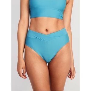 NWT Old Navy High-Waisted Cross-Front Bikini Swim Bottoms